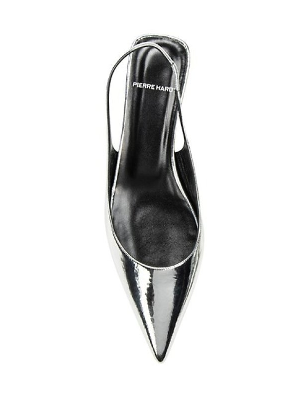 PIERRE HARDY STELLA 25MM METALLIC LEATHER KITTEN HEELS - SILVER