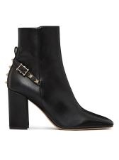 VALENTINO GARAVANI ROCKSTUD LEATHER BLOCK HEEL BOOTIES