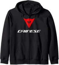 DAINESE LOGO RED WHITE ZIP HOODIE