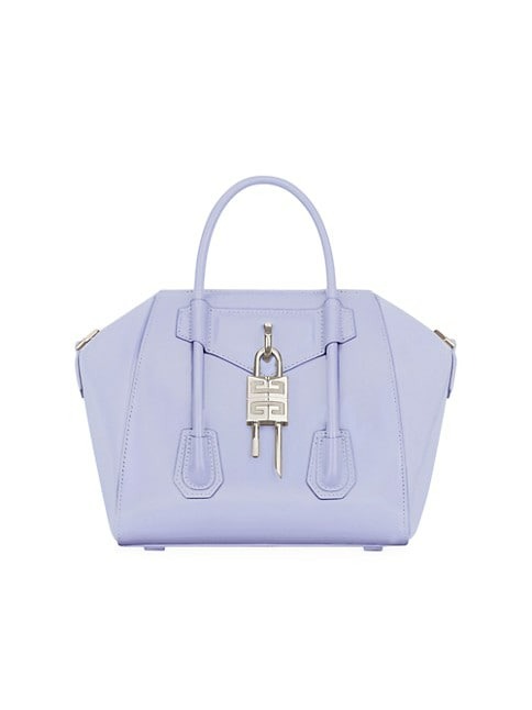 GIVENCHY MINI ANTIGONA LOCK TOP HANDLE BAG IN BOX LEATHER
