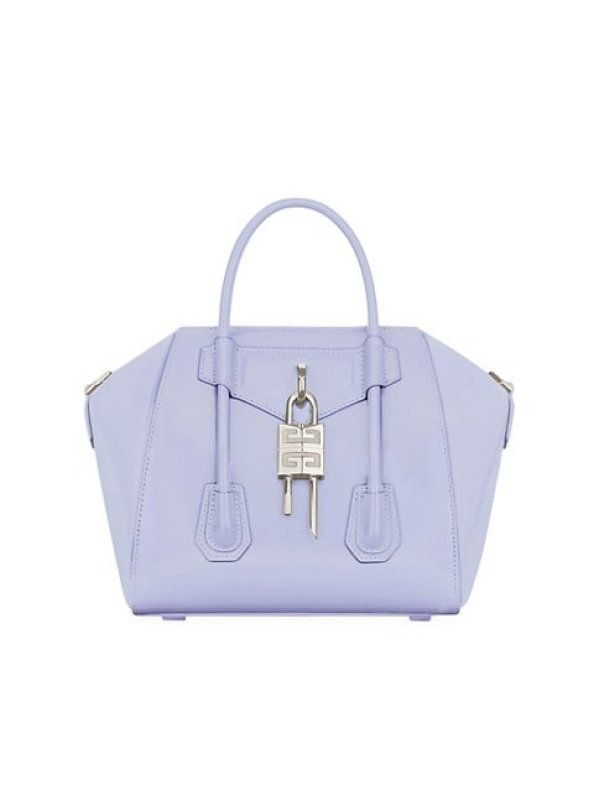 GIVENCHY MINI ANTIGONA LOCK TOP HANDLE BAG IN BOX LEATHER