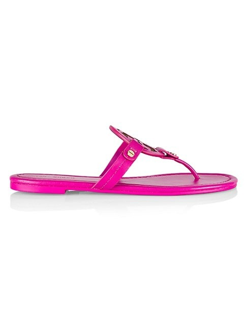 TORY BURCH MILLER LEATHER LOGO SANDALS