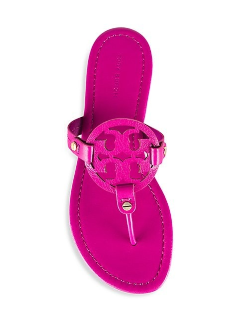 TORY BURCH MILLER LEATHER LOGO SANDALS