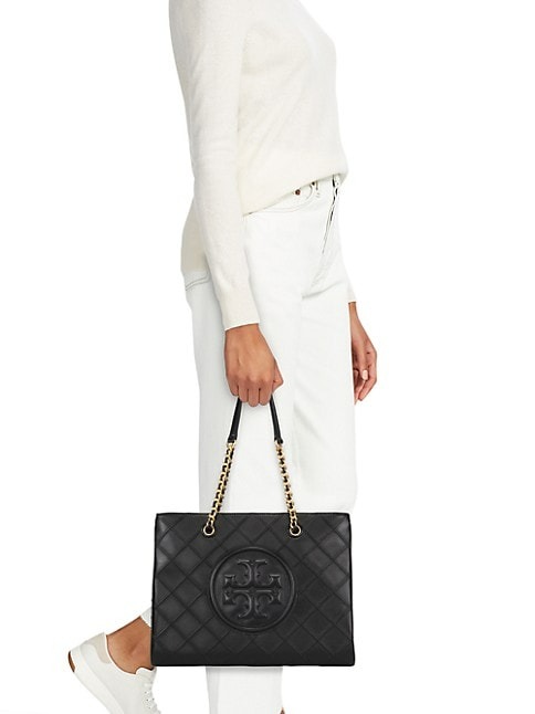 TORY BURCH KIRA LEATHER CHEVRON TOTE BAG