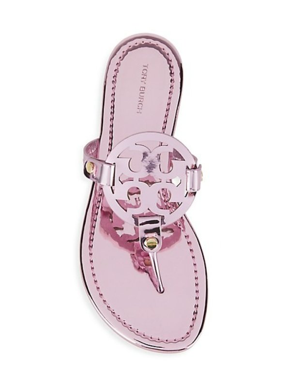 TORY BURCH MILLER METALLIC LOGO SANDALS