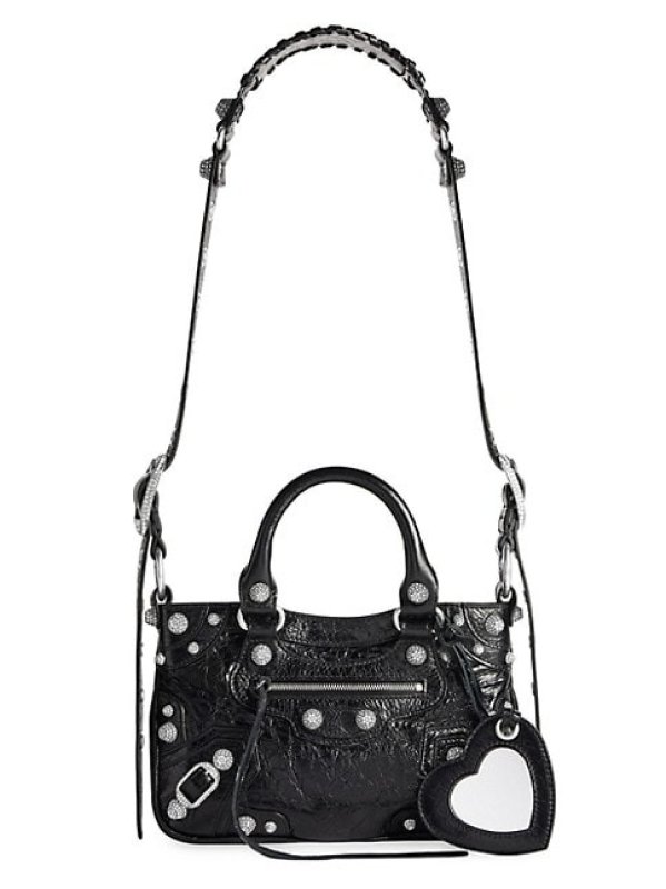 BALENCIAGA NEO CAGOLE SMALL TOTE BAG WITH RHINESTONES