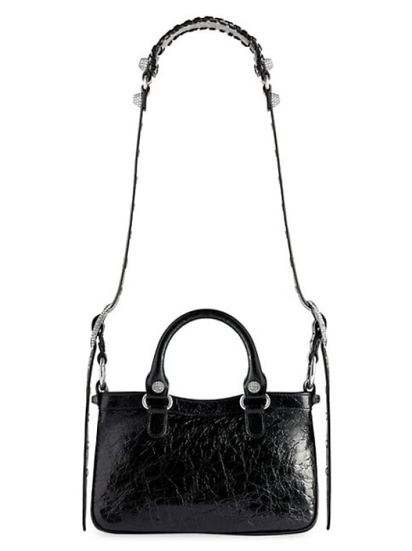 BALENCIAGA NEO CAGOLE SMALL TOTE BAG WITH RHINESTONES