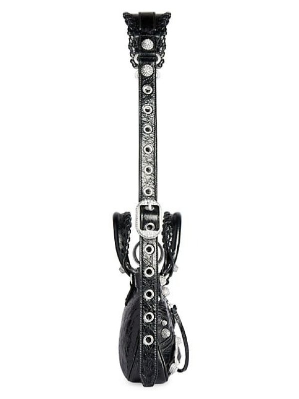 BALENCIAGA NEO CAGOLE SMALL TOTE BAG WITH RHINESTONES