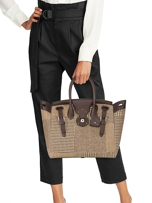 RALPH LAUREN SOFT RICKY 33 PATCHWORK SATCHEL BAG