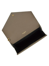 SAINT LAURENT ENVELOPE FLAP POUCH IN MIX MATELASS METALLIC GRAIN DE POUDRE EMBOSSED LEATHER