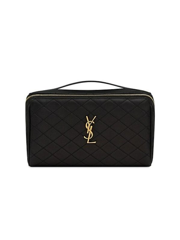 SAINT LAURENT GABY VANITY CASE IN QUILTED LAMBSKIN