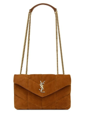 SAINT LAURENT PUFFER TOY BAG IN QUILTED SUEDE