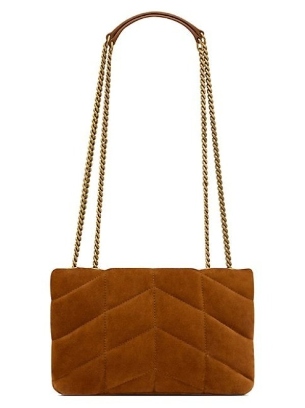 SAINT LAURENT PUFFER TOY BAG IN QUILTED SUEDE