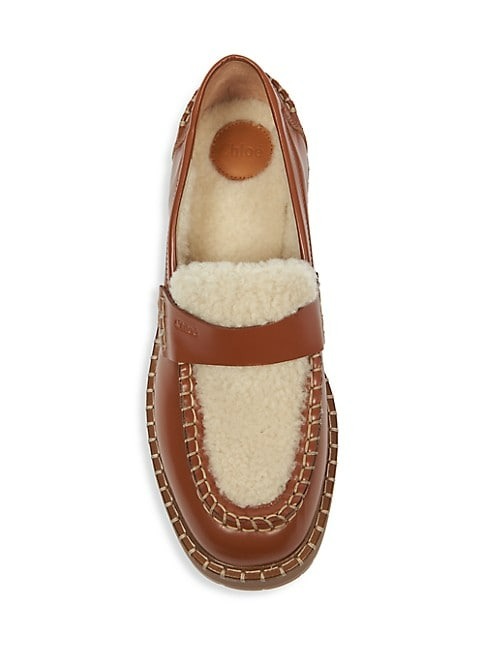 CHLOE NOUA LEATHER LOAFERS
