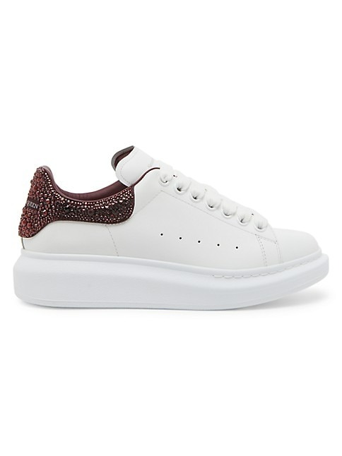 ALEXANDER MCQUEEN OVERSIZED EMBELLISHED LEATHER LOW-TOP SNEAKERS