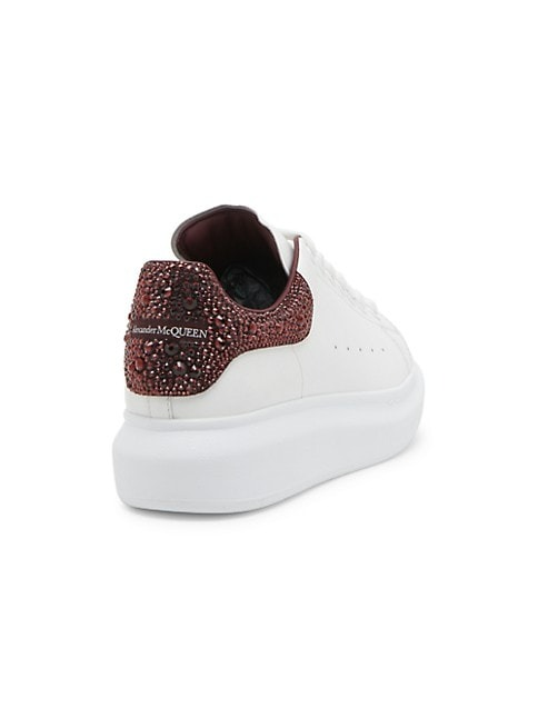 ALEXANDER MCQUEEN OVERSIZED EMBELLISHED LEATHER LOW-TOP SNEAKERS