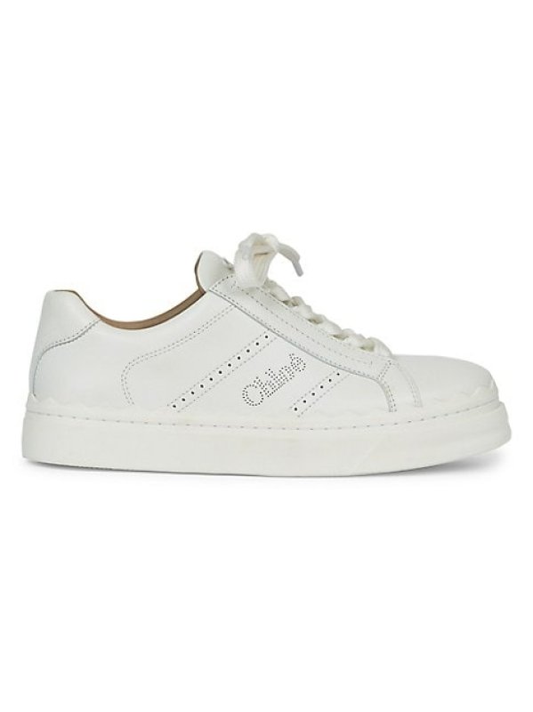 CHLOE LAUREN LEATHER LOW-TOP SNEAKERS