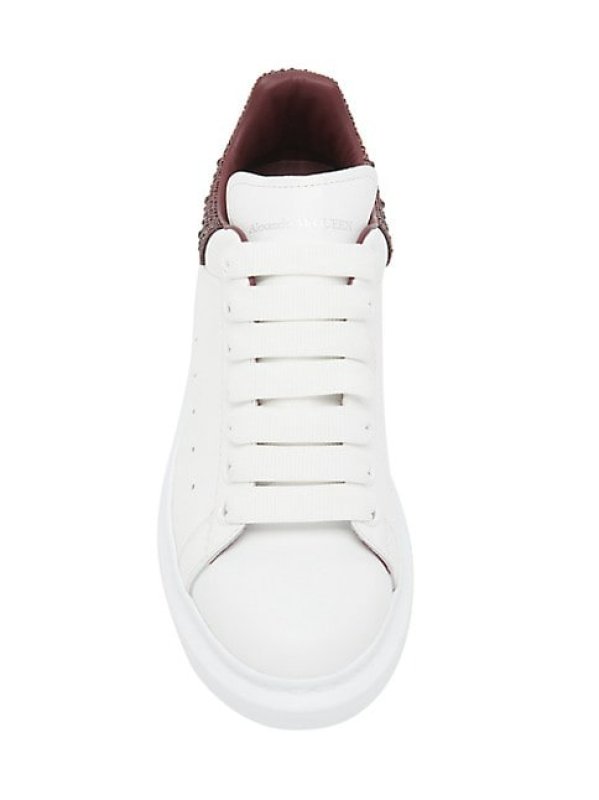 ALEXANDER MCQUEEN OVERSIZED EMBELLISHED LEATHER LOW-TOP SNEAKERS
