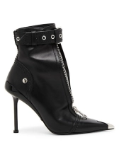 ALEXANDER MCQUEEN SLASH BIKER 90MM LEATHER BOOTIES