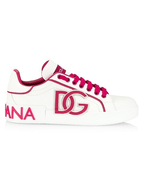 DOLCE&GABBANA PORTOFINO LEATHER LOW-TOP SNEAKERS