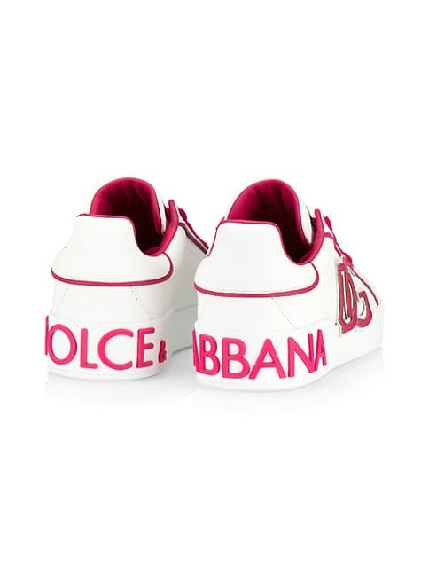 DOLCE&GABBANA PORTOFINO LEATHER LOW-TOP SNEAKERS