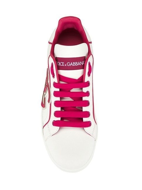 DOLCE&GABBANA PORTOFINO LEATHER LOW-TOP SNEAKERS
