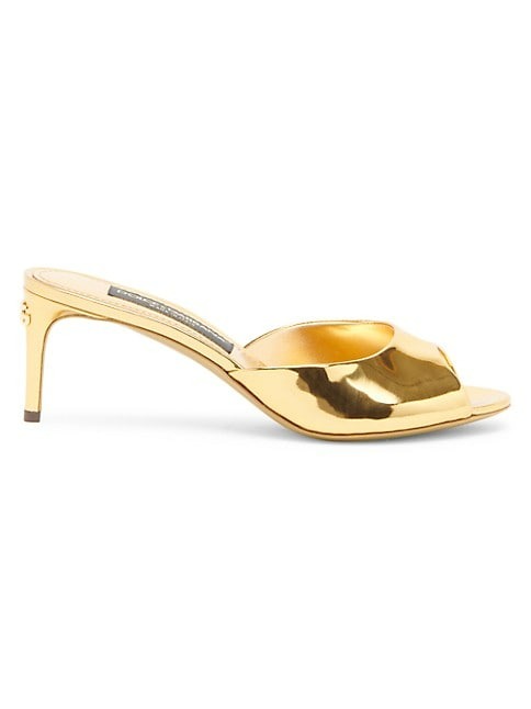 DOLCE&GABBANA 60MM METALLIC LEATHER MULES