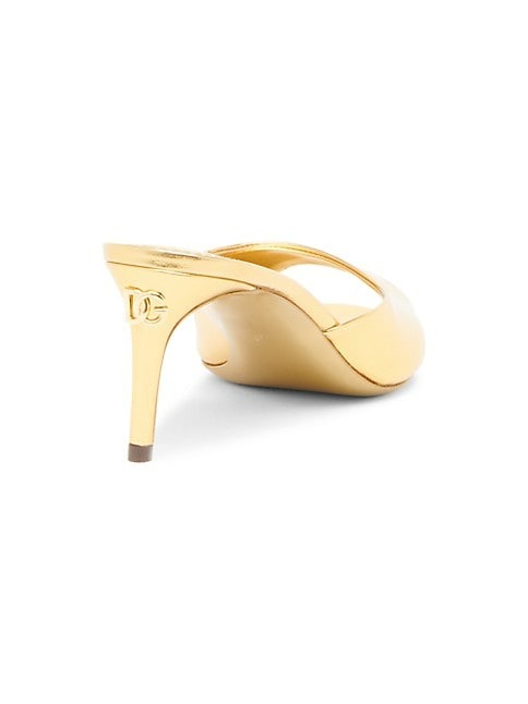 DOLCE&GABBANA 60MM METALLIC LEATHER MULES
