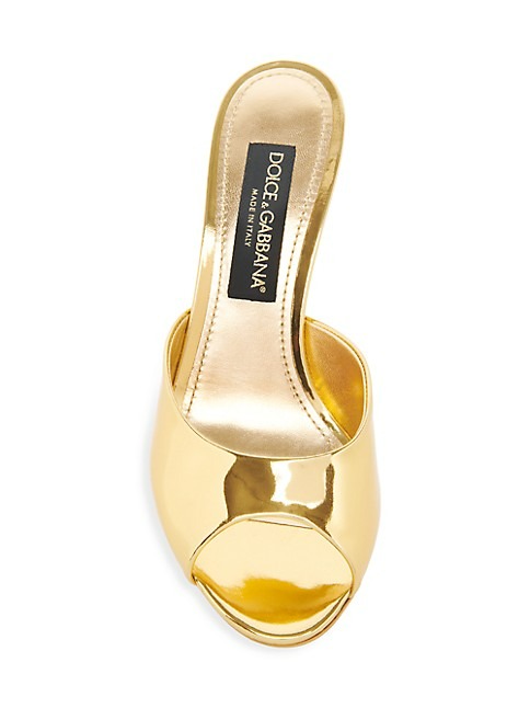 DOLCE&GABBANA 60MM METALLIC LEATHER MULES