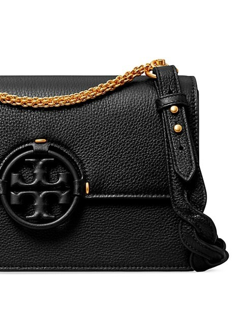 TORY BURCH MILLER FLAP LEATHER SHOULDER BAG