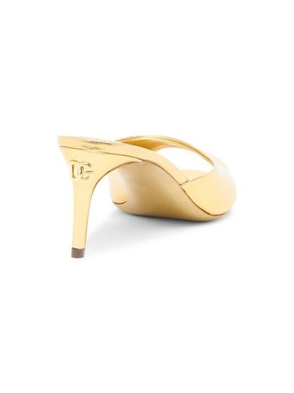 DOLCE&GABBANA 60MM METALLIC LEATHER MULES