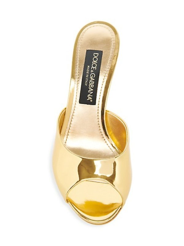 DOLCE&GABBANA 60MM METALLIC LEATHER MULES