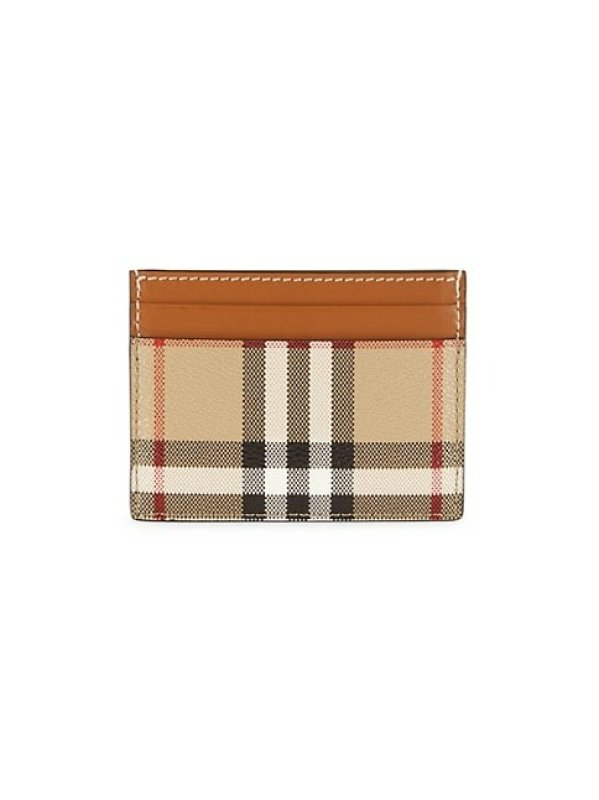 BURBERRY PLAID LEATHER CARD CASE