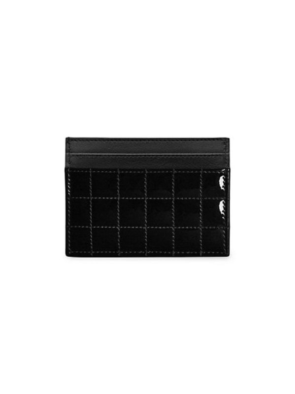 SAINT LAURENT CASSANDRE MATELASSé CARRé ZIPPED CARD CASE IN LAMBSKIN