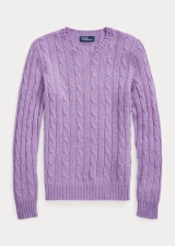 POLO RALPH LAUREN CABLE-KNIT CASHMERE SWEATER - WISTERIA MELANGE