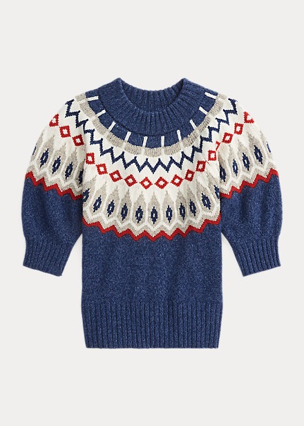 POLO RALPH LAUREN FAIR ISLE PUFF-SLEEVE SWEATER