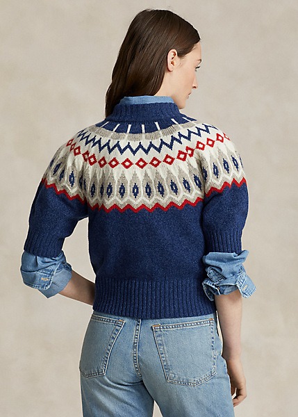 POLO RALPH LAUREN FAIR ISLE PUFF-SLEEVE SWEATER