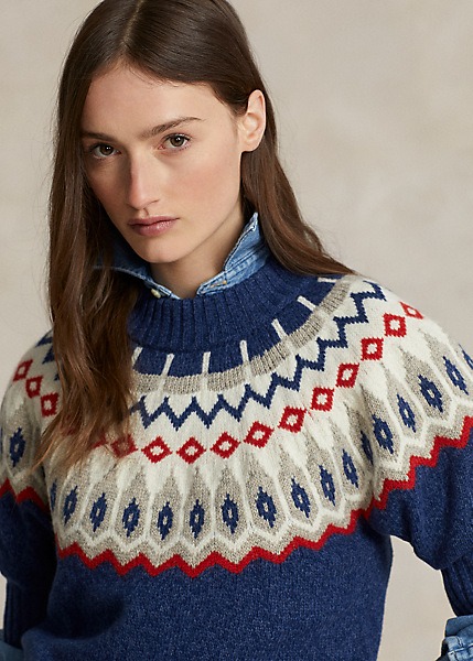 POLO RALPH LAUREN FAIR ISLE PUFF-SLEEVE SWEATER