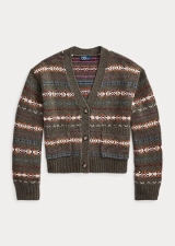 POLO RALPH LAUREN FAIR ISLE WOOL-BLEND V-NECK CARDIGAN