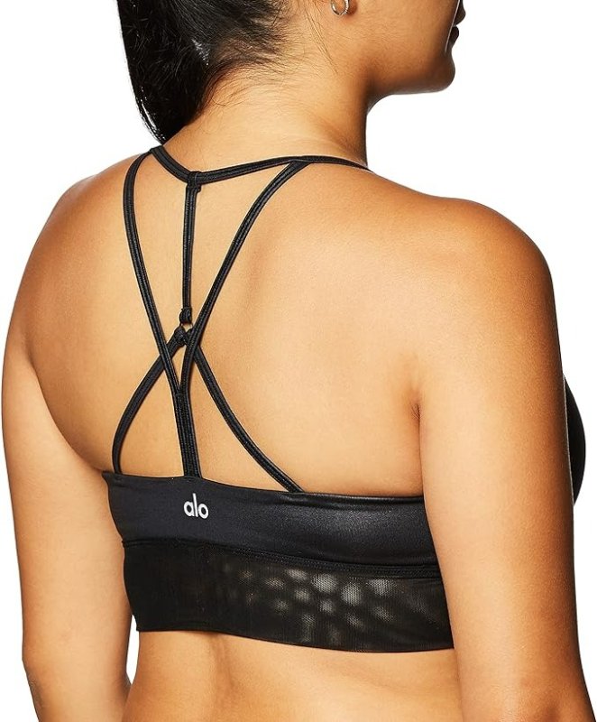 ALO YOGA WOMEN'S LAVISH BRA -  BLACK
