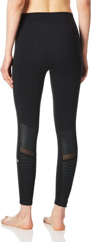 ALO YOGA WOMEN'S 7/8 HIGH WAIST MOTO LEGGING - BLACK