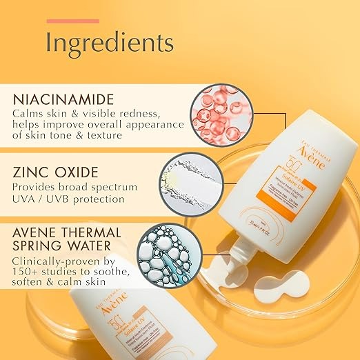 EAU THERMALE AVèNE SOLAIRE UV MINERAL MULTI-DEFENSE SUNSCREEN FLUID SPF 50+ - 1.7 FL OZ