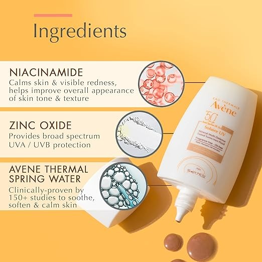 EAU THERMALE AVENE SOLARIE UV MINERAL MULTI-DEFENSE TINTED SUNSCREEN FLUID - 1.7 FL OZ