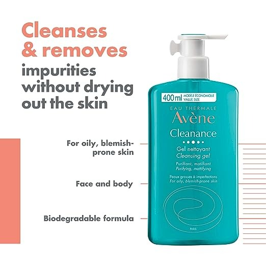EAU THERMALE AVENE CLEANANCE CLEANSING GEL SOAP - 13.52 FL OZ