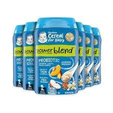 GERBER BABY CEREAL 2ND FOODS PROBIOTIC POWERBLEND OATMEAL LENTIL PEACH APPLE - 8 OZ - 6'LI PAKET
