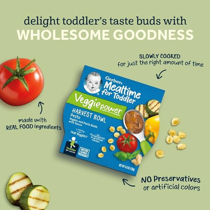 GERBER MEALTIME HARVEST BOWL, SPANISH-STYLE SOFRITO RICE & VEGGIES, 4.5 OZ - 8'LI PAKET