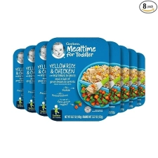GERBER MEALTIME FOR TODDLER SPIRAL PASTA IN TURKEY MEAT SAUCE WITH SIDE OF GREEN & YELLOW BEANS - 6.67 OZ - 8'LI PAKET