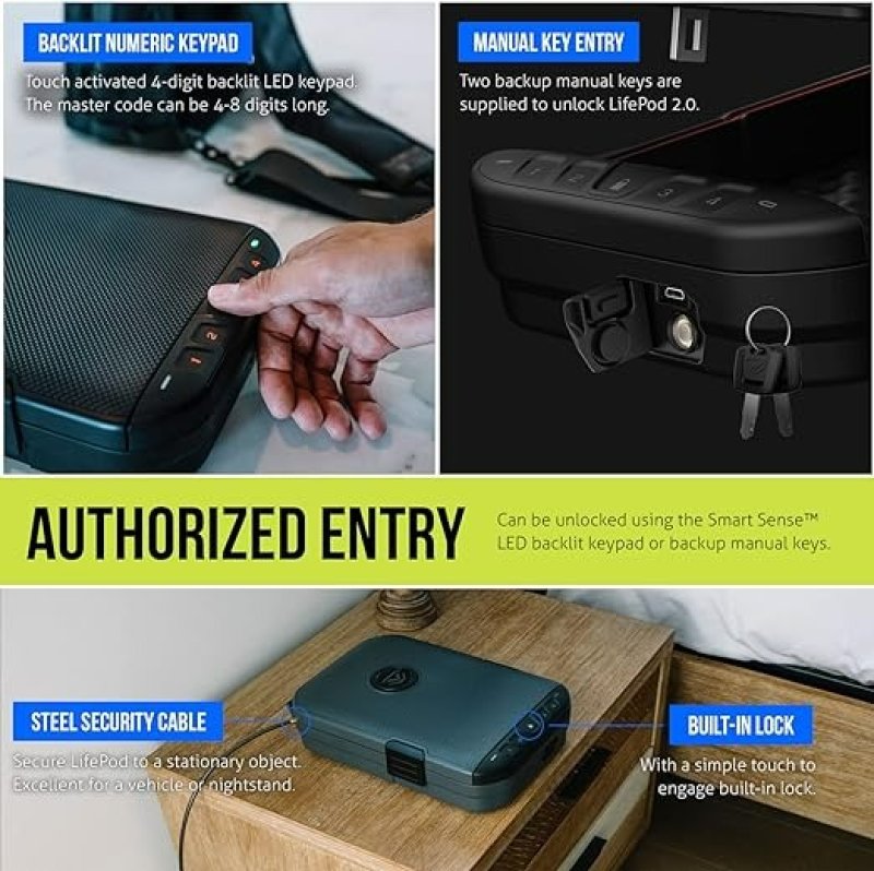 VAULTEK LIFEPOD 2.0 + SLINGBAG BUNDLE SECURE WATERPROOF RUGGED LOCK BOX