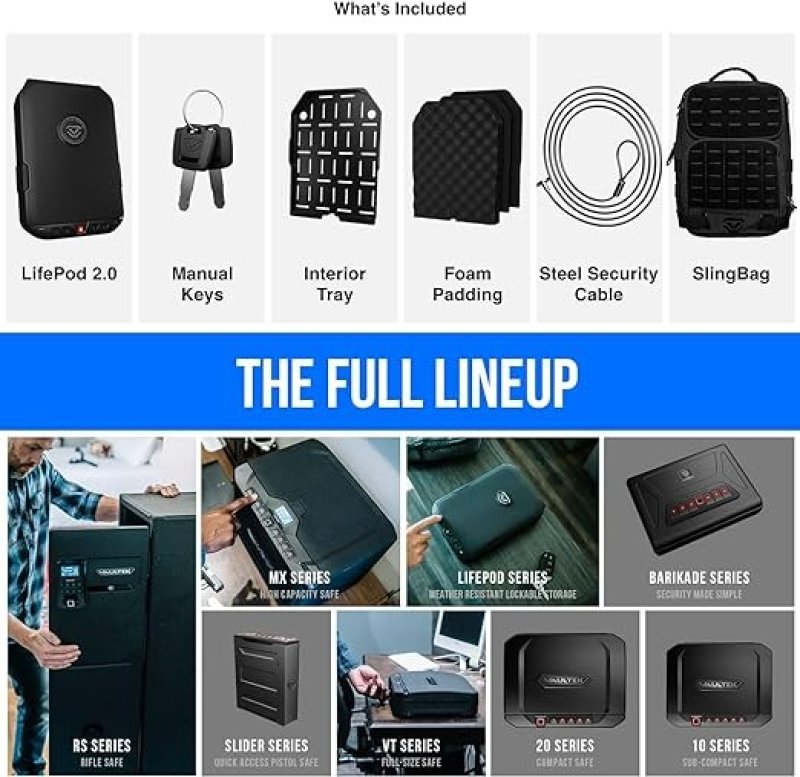 VAULTEK LIFEPOD 2.0 + SLINGBAG BUNDLE SECURE WATERPROOF RUGGED LOCK BOX