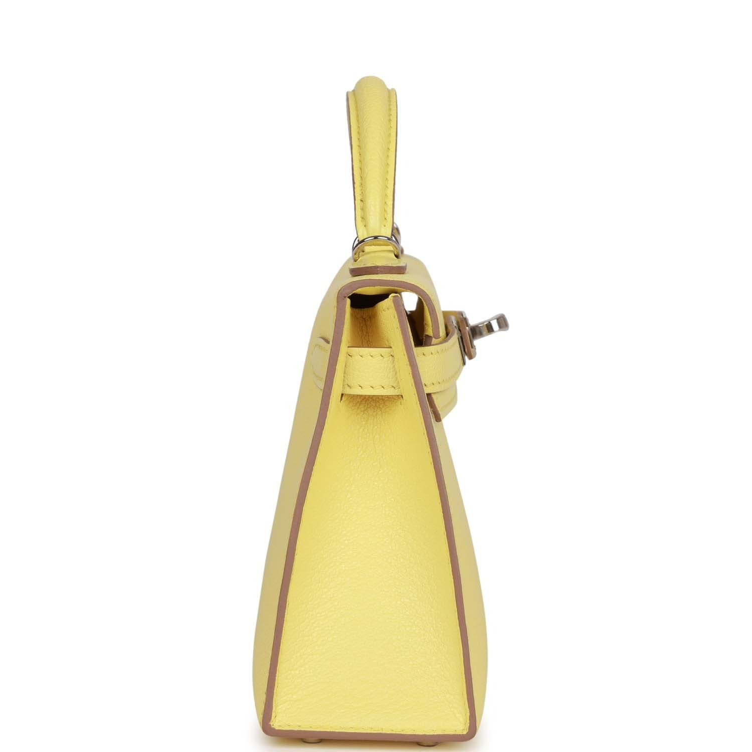 HERMES KELLY SELLIER 20 LIMONCELLO CHEVRE PALLADIUM HARDWARE